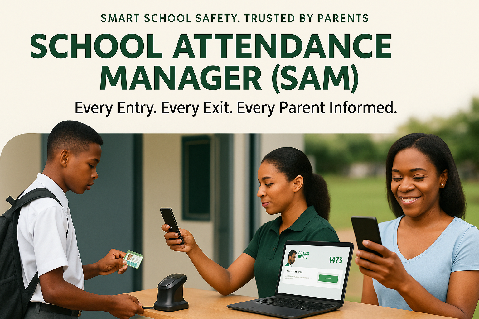 Desktop QR reader and SAM dashboard